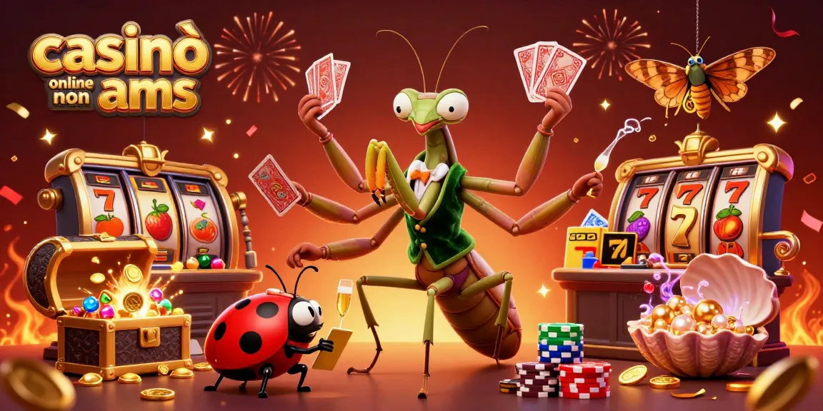 Crea divertimento nei casinò online non AAMS con una scena di giochi e carte animata, caratterizzata da colori vivaci.