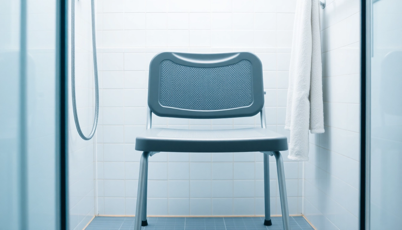 Klappbarer Duschsitz seriöses Design und Funktionalität in einem modernen Badezimmer.