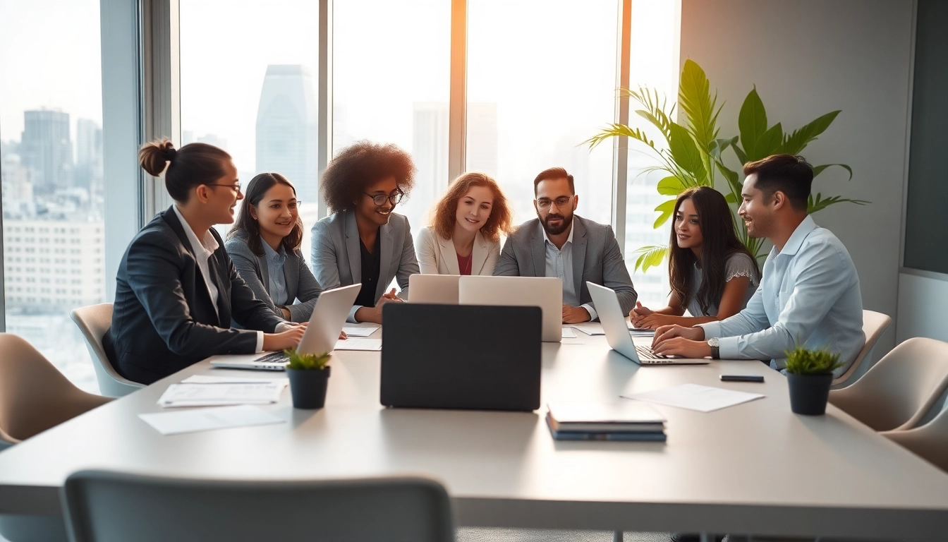 Engaging business meeting showcasing professionals collaborating effectively in a modern office.