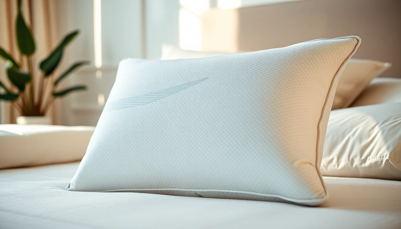 Experience the comfort of a tempur-pedic breeze pillow in a serene bedroom setting.