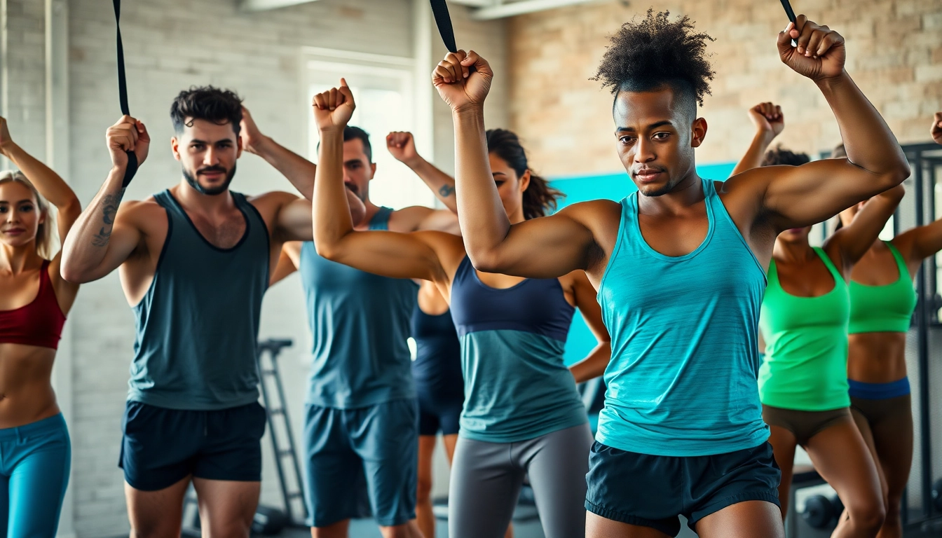 Athletes using pull-up assist bands in an energized fitness session