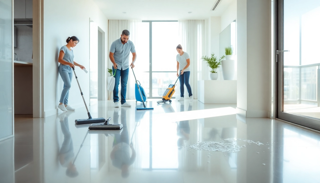 Efficient bond cleaning brisbane service demonstrating a professional team in action.