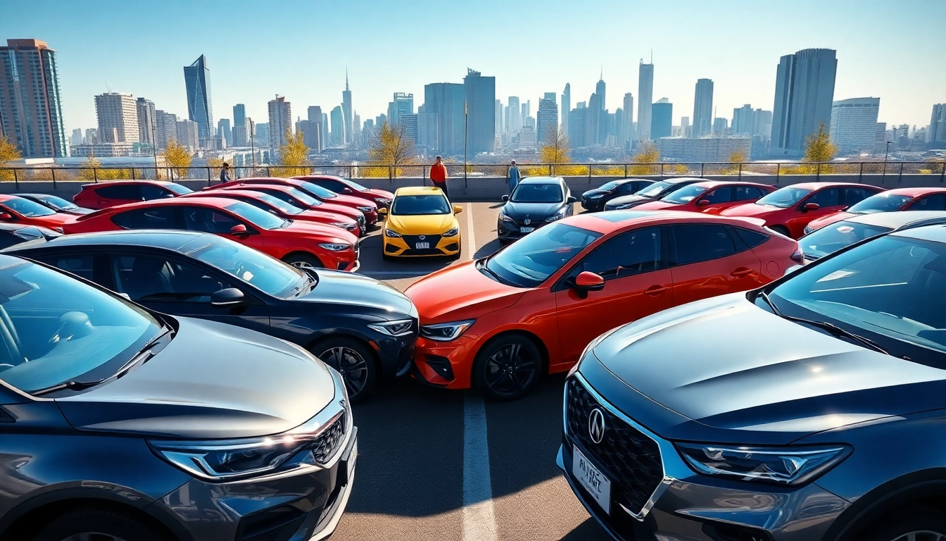 JBO car rentals showcased in a vibrant urban landscape with modern vehicles.