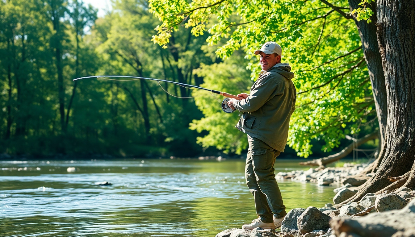 Experience the best fly fishing rods through this captivating riverside scene.