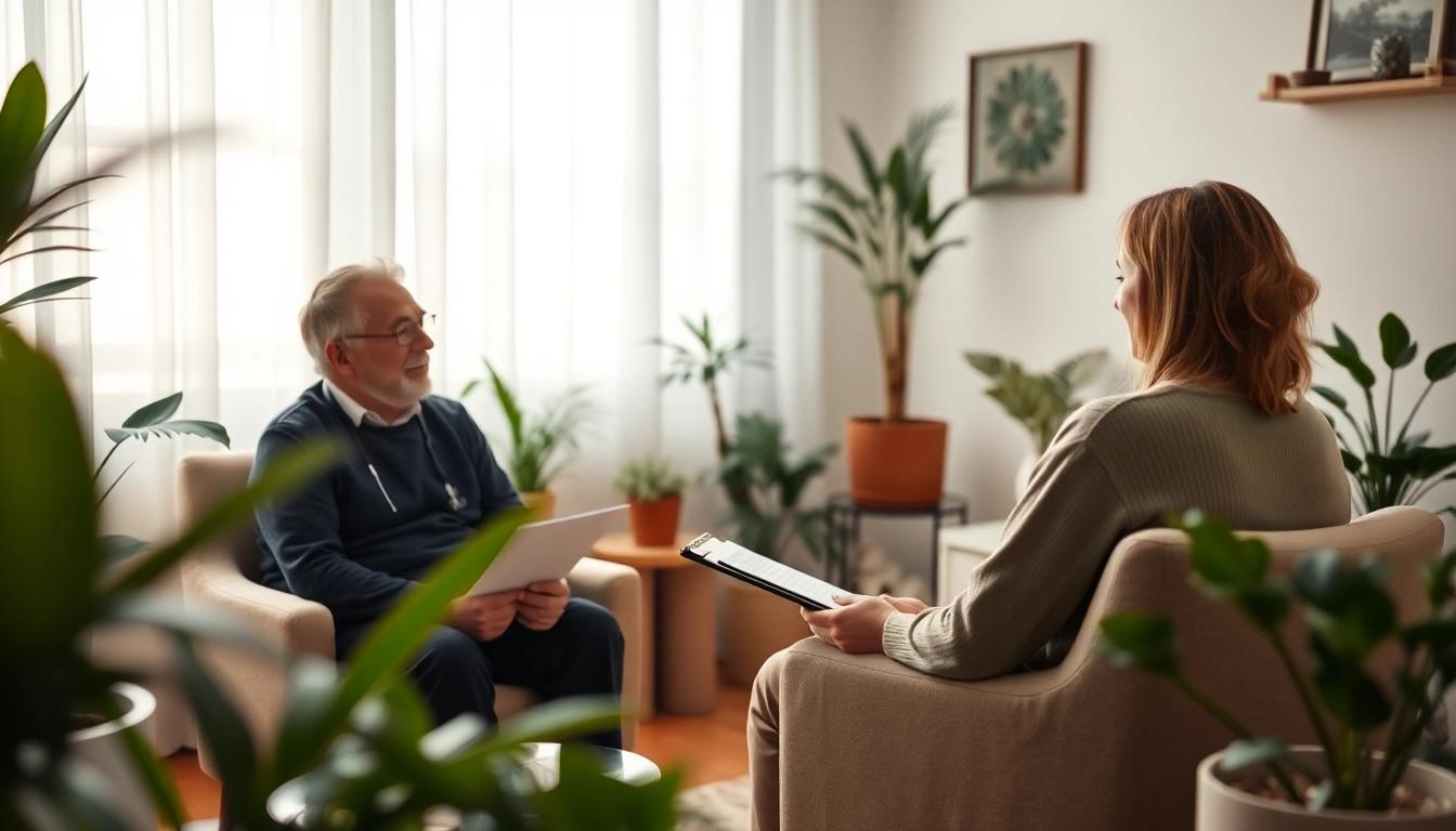 Engaging consultation with a dubai psychiatrist in a calming environment, fostering trust and openness.