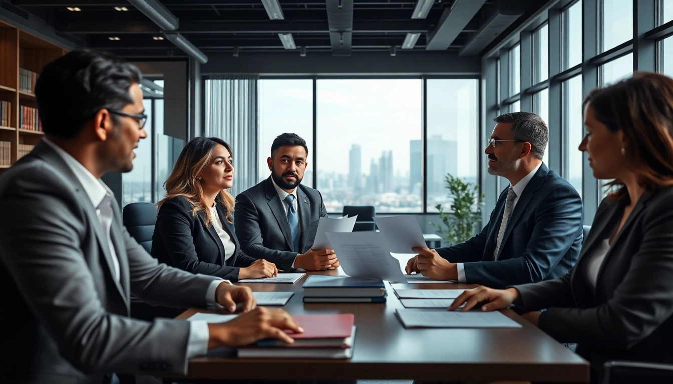 Consulting Atlanta Injury Lawyers support clients in a modern office setting with determination.