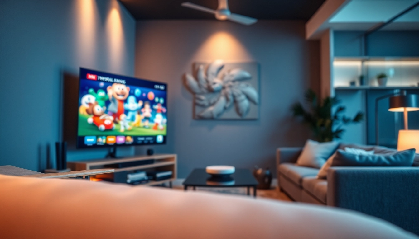 Enjoy seamless IPTV entertainment with https://vizomate.com showcased in a stylish living room.