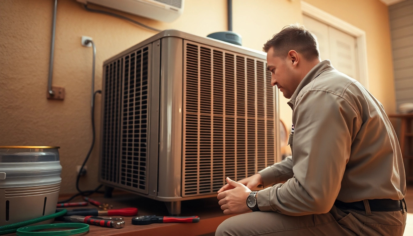 Repairing Scottsdale AC unit, showcasing technician’s expertise in HVAC solutions.