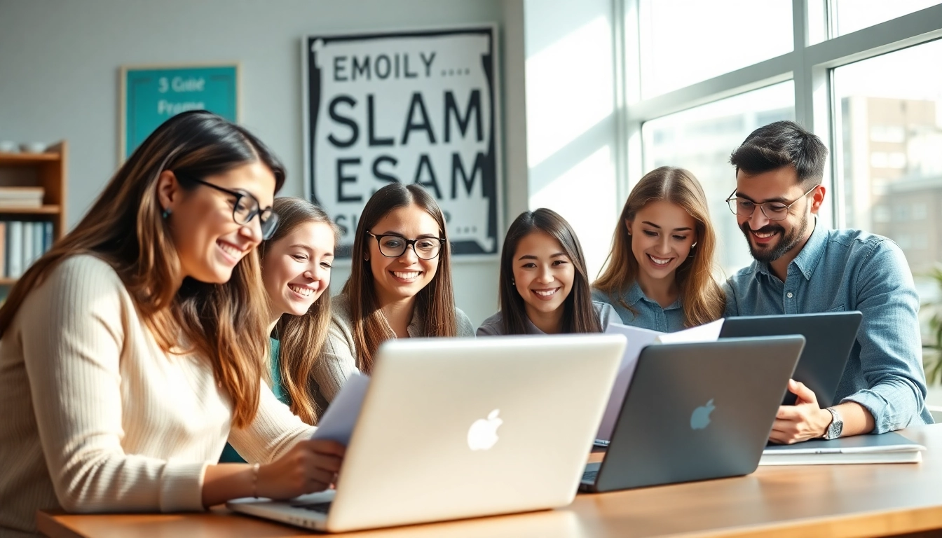 Engage with a professional Exam help service in a vibrant study setting with diverse students.