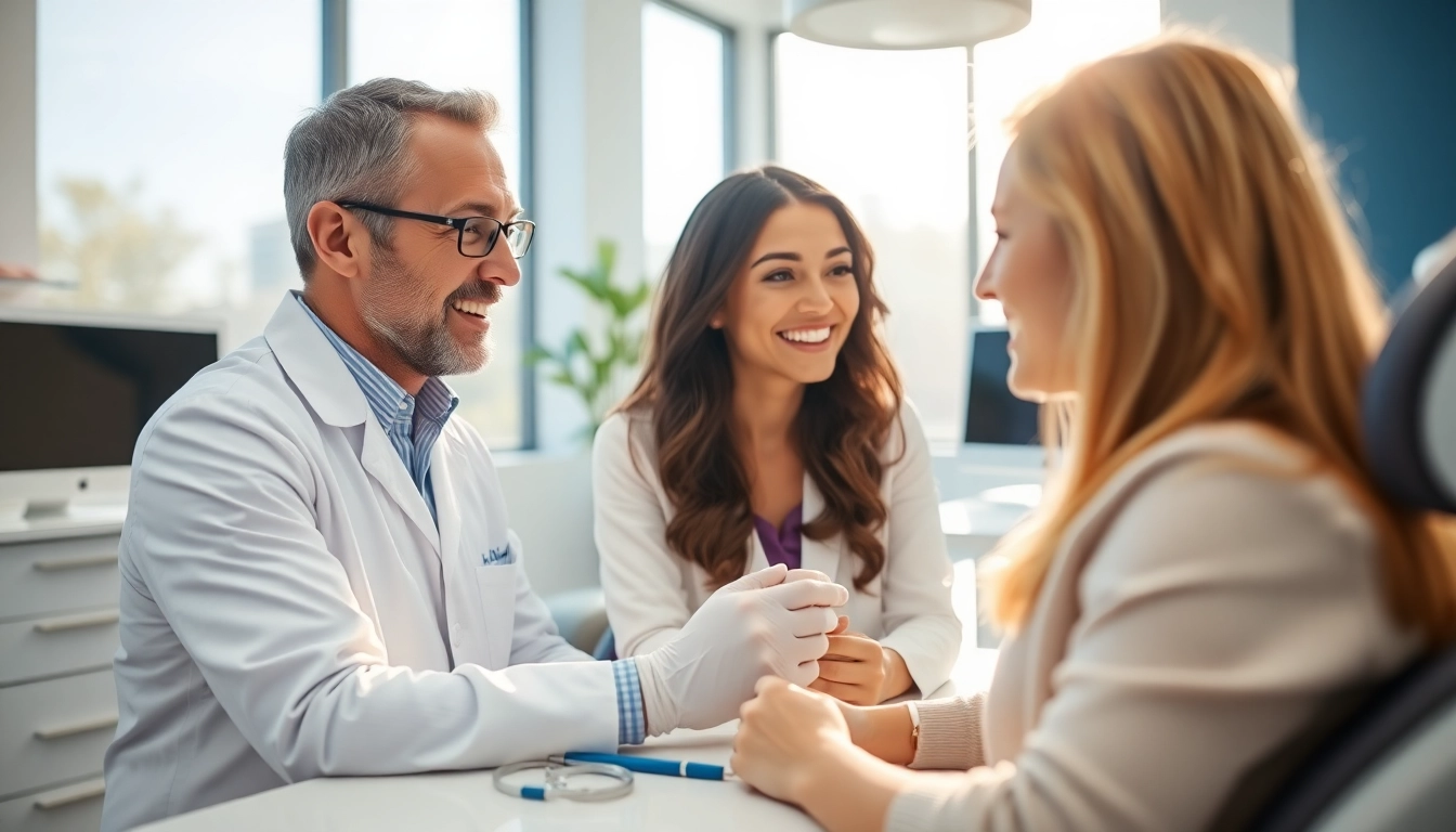 Experienced north edmonton orthodontist providing consultation to a patient in a modern clinic.