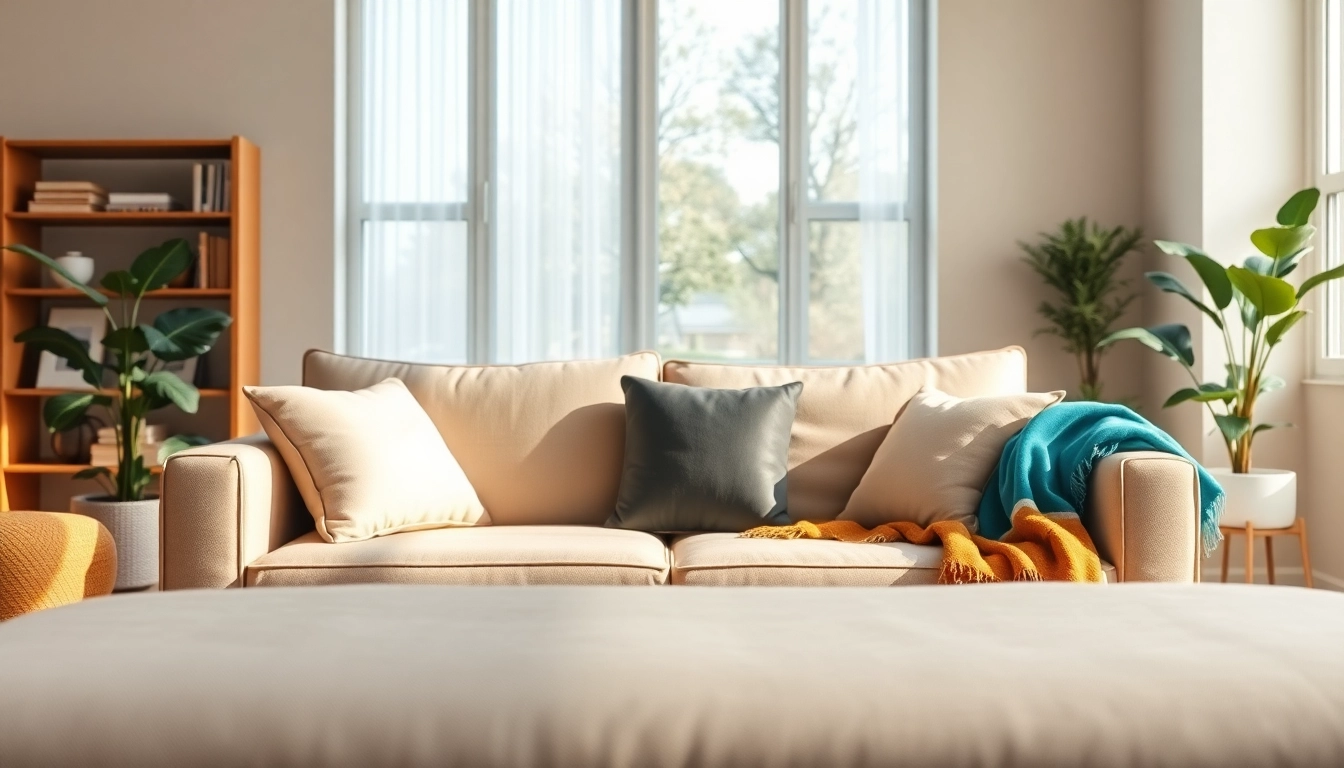 Elevate your home decor with this chic sofa bed designed for ultimate comfort and style.
