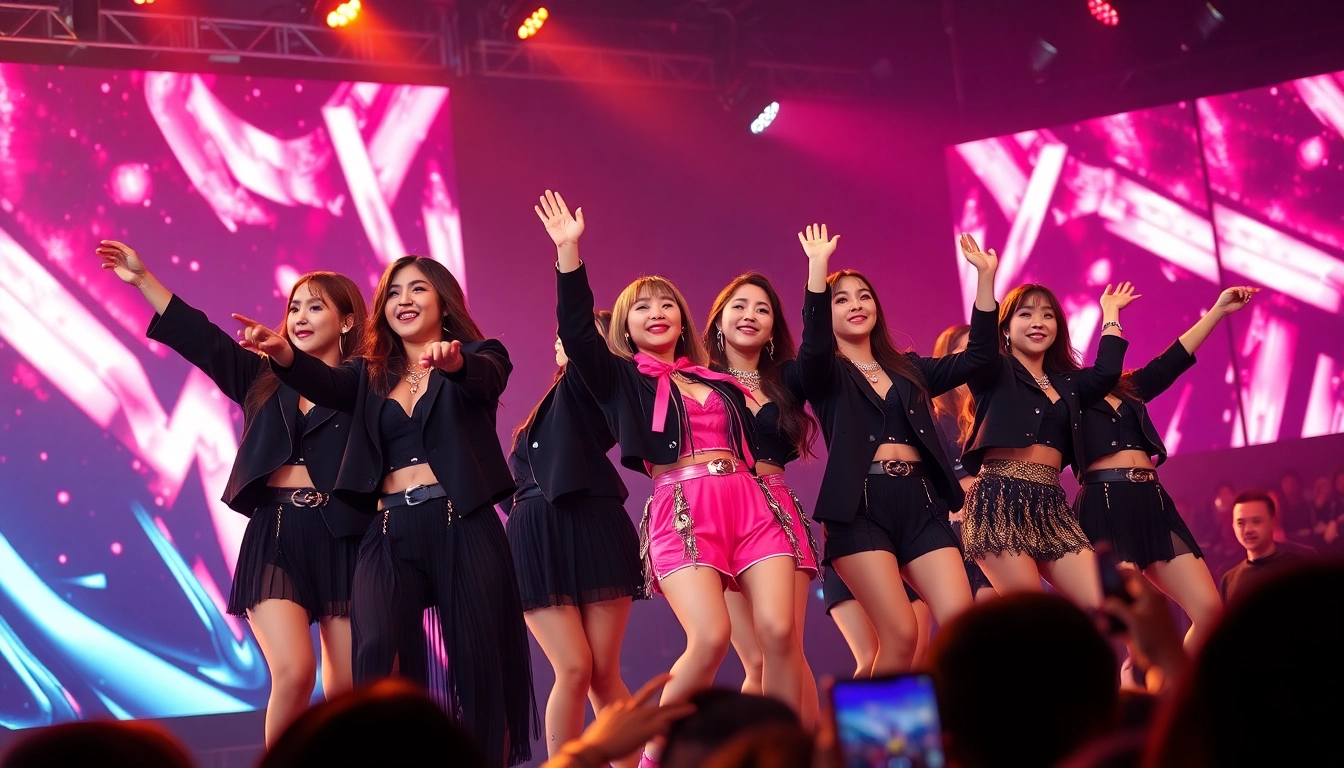 Get the latest Blackpink news featuring the band performing live with energetic outfits.