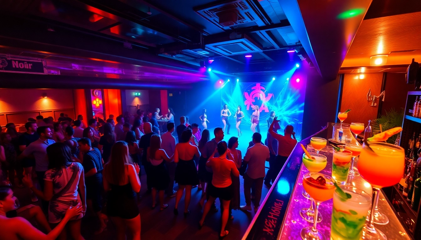 Experience the vibrant nightlife at Club sxm in St. Martin filled with dancing, lights, and signature cocktails.