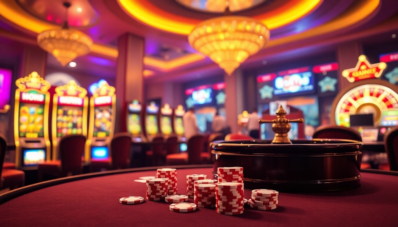 Experience thrilling gaming at 88aa.com with vibrant casino tables and slot machines.