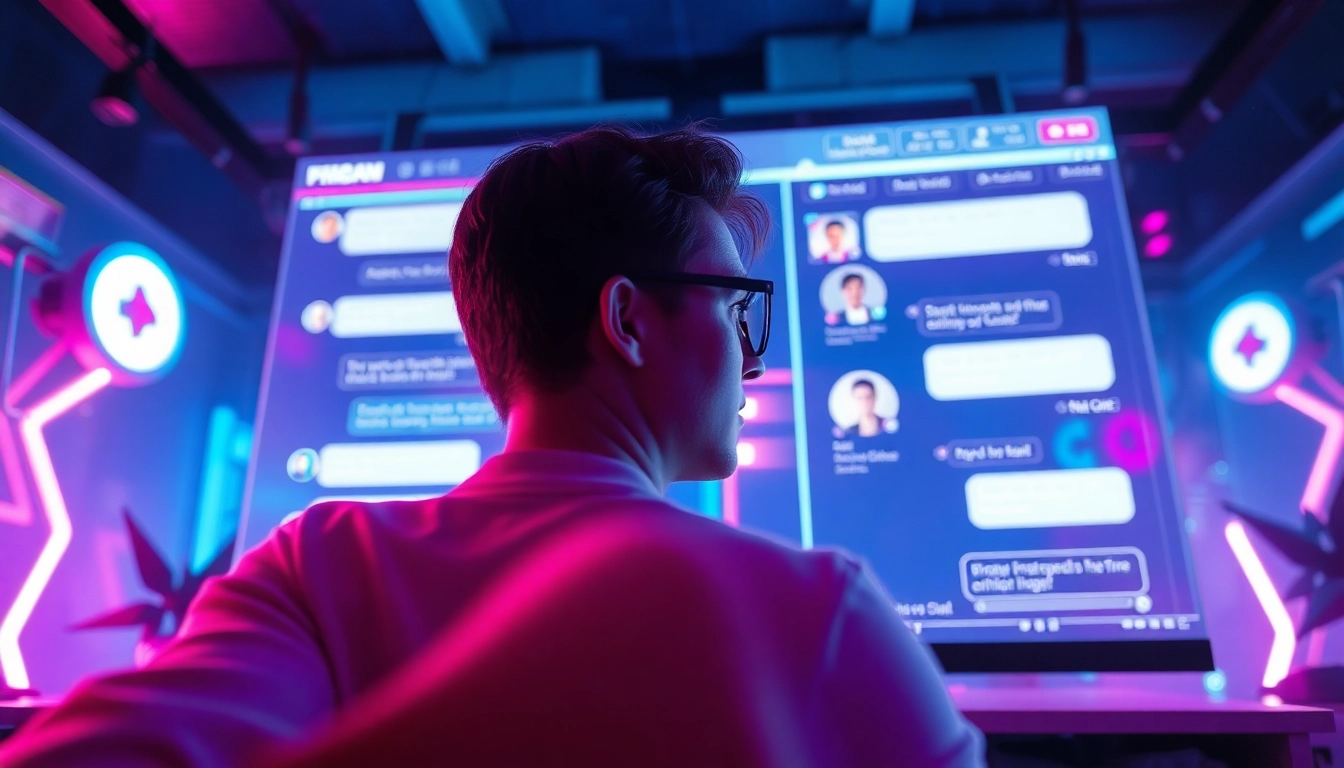 Engaging AI sex chat free experience in a vibrant digital environment.