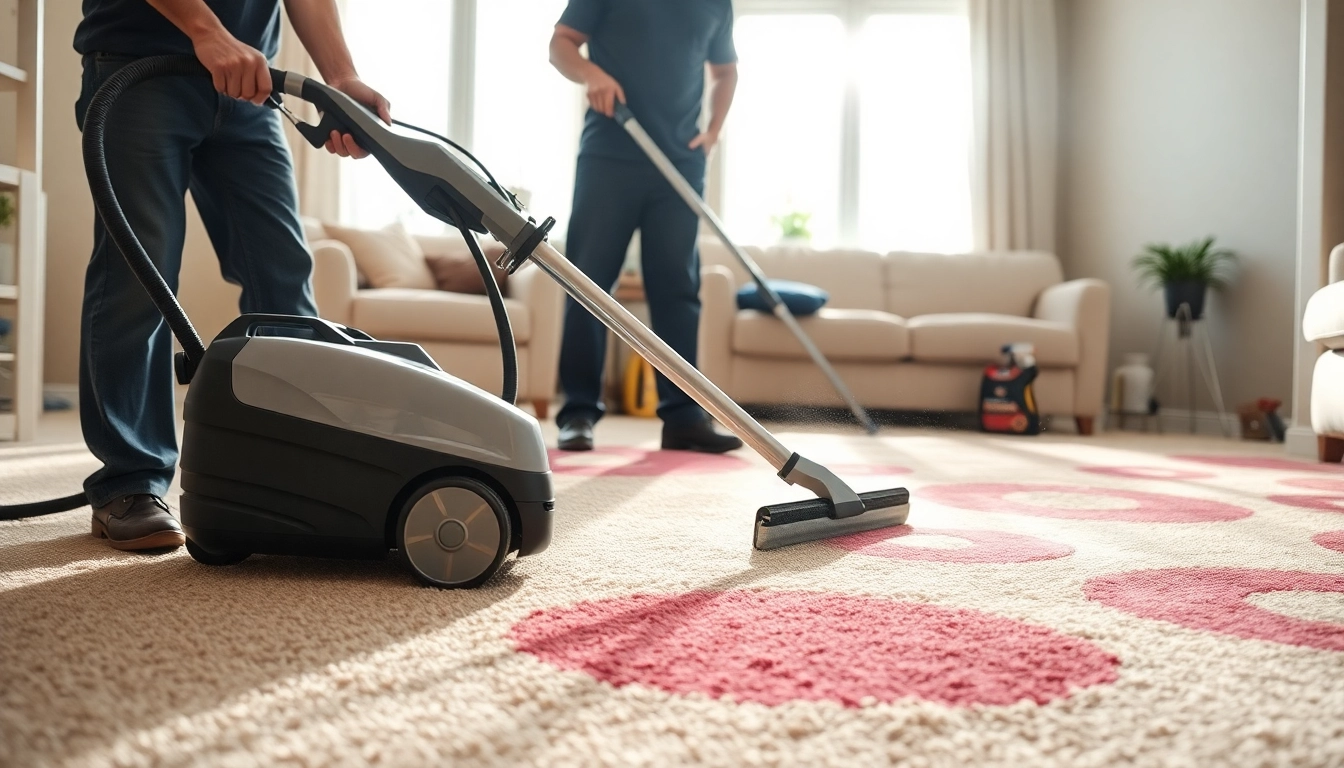 Efficient carpet cleaners Roseville CA demonstrating cleaning in a bright living space.