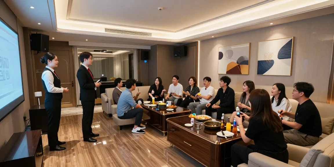 강남쩜오의 고급스러운 노래방 시설과 전문적인 서비스 모습