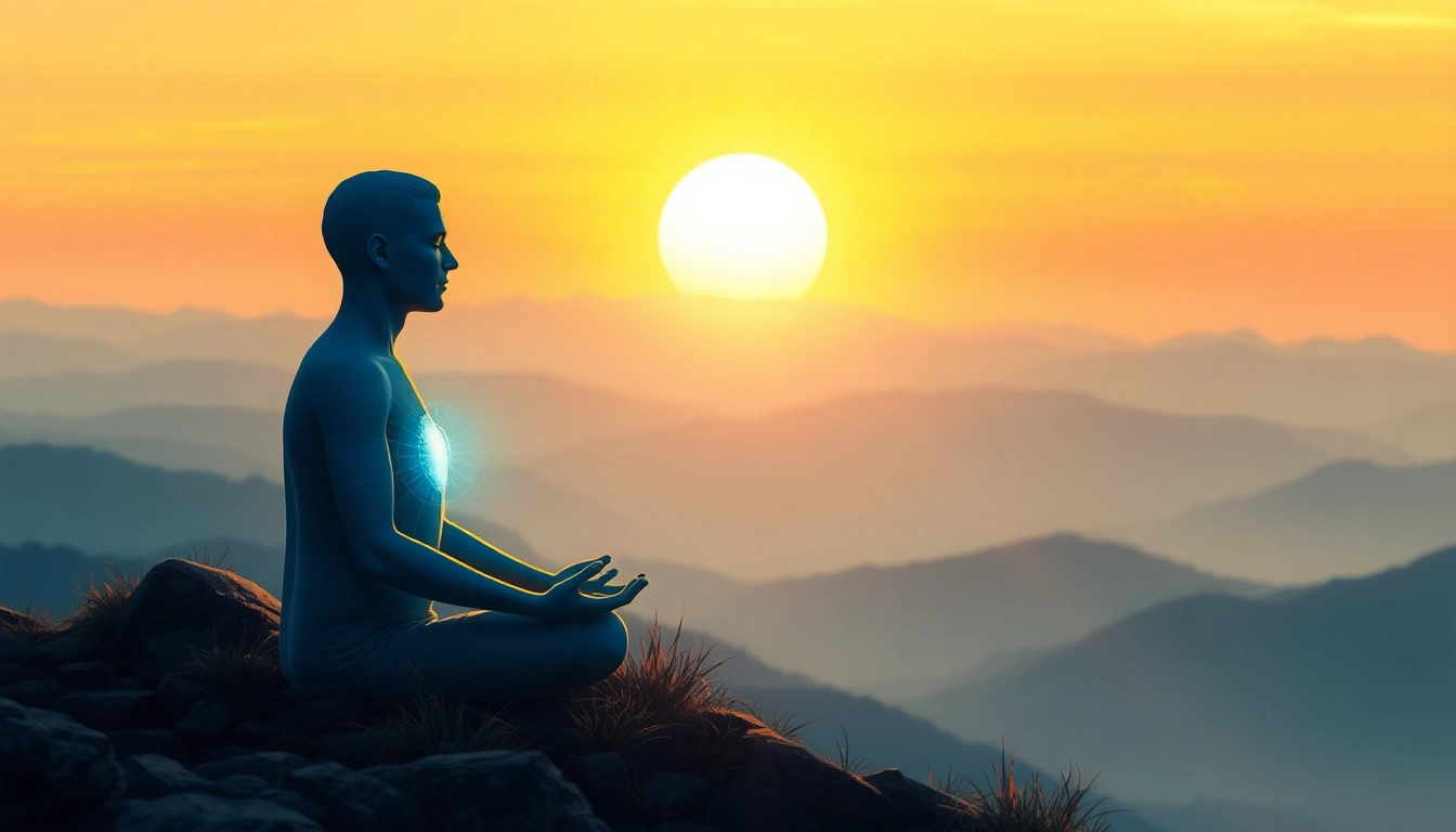 Gambaran hubungan pikiran dan penyakit melalui meditasi energi positif.