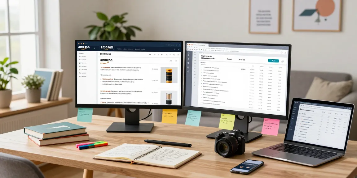 Professional optimizing Amazon product listings through effective listing ptimization service in a modern home office.