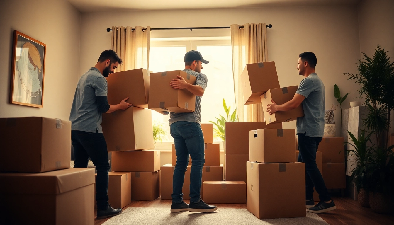 Movers in Washington UT expertly packing and lifting furniture in a welcoming home environment.