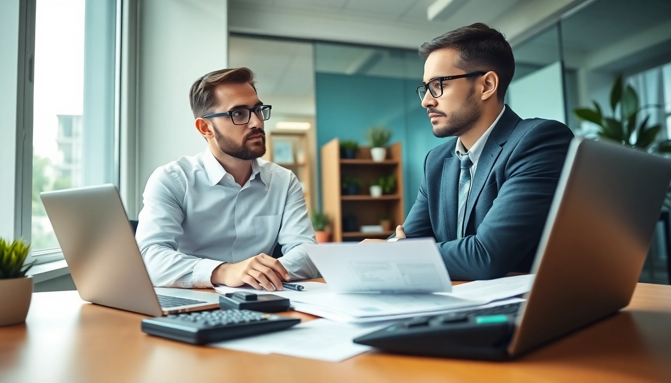 Preparing for tax season with a professional accountant in an organized office.