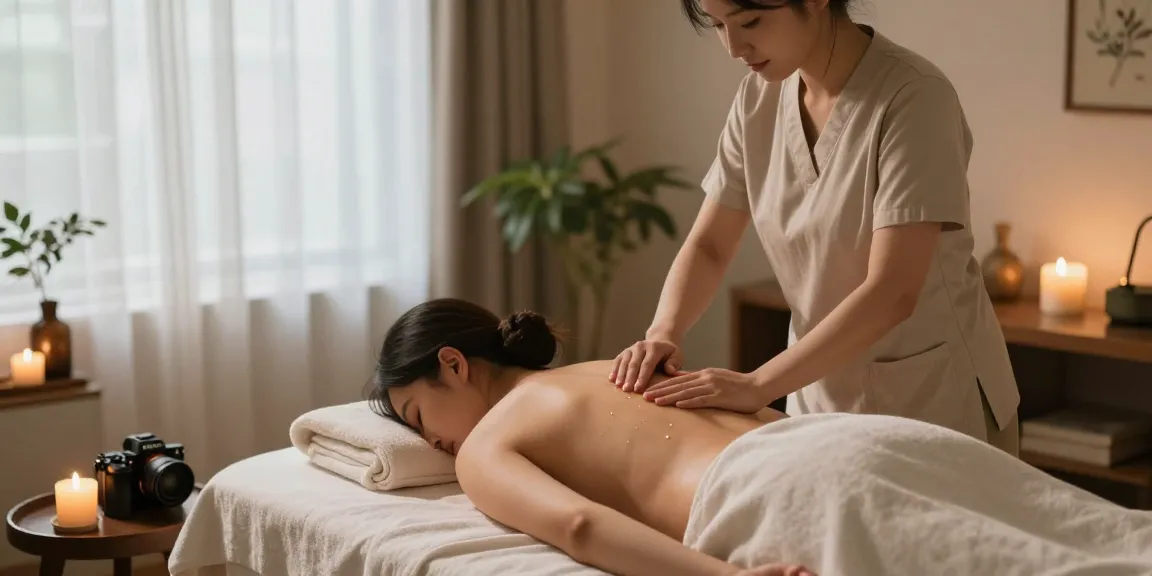 1인샵 마사지 공간에서 아로마 향기와 함께 편안하게 이용하는 모습
