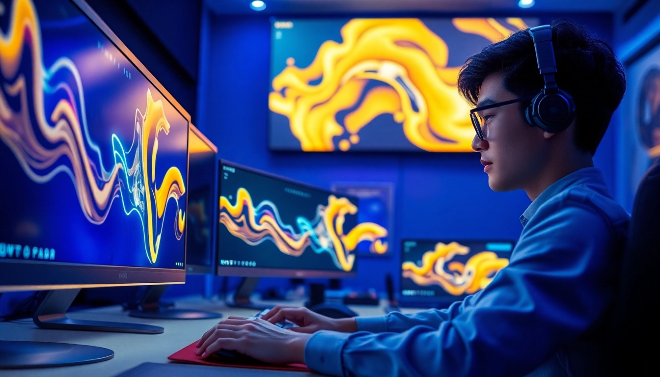 Dynamic workspace showcasing innovative AI art created with nano banana pro.