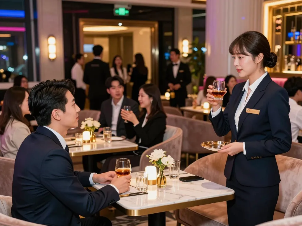 Experience premium nightlife at 강남쩜오 with stylish patrons and elegant decor.