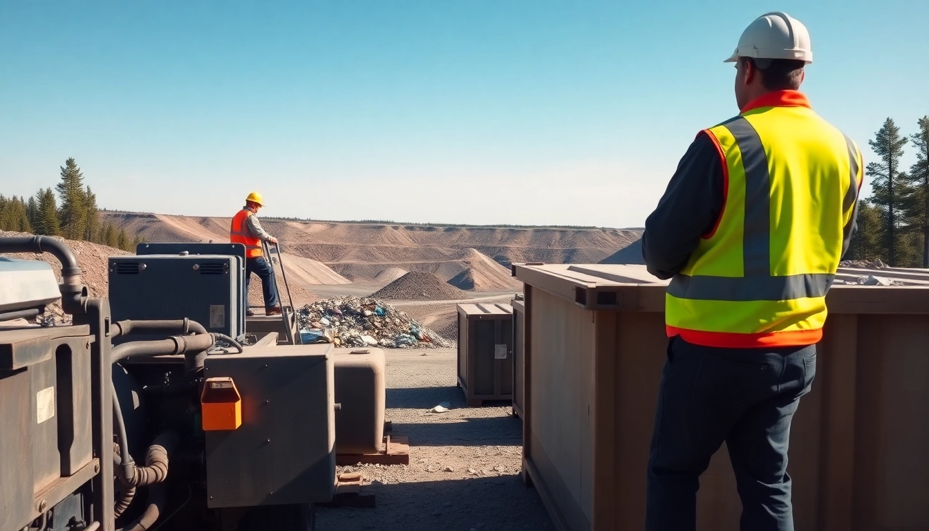 Workers efficiently managing waste at the Cold Lake Dump, promoting green practices.