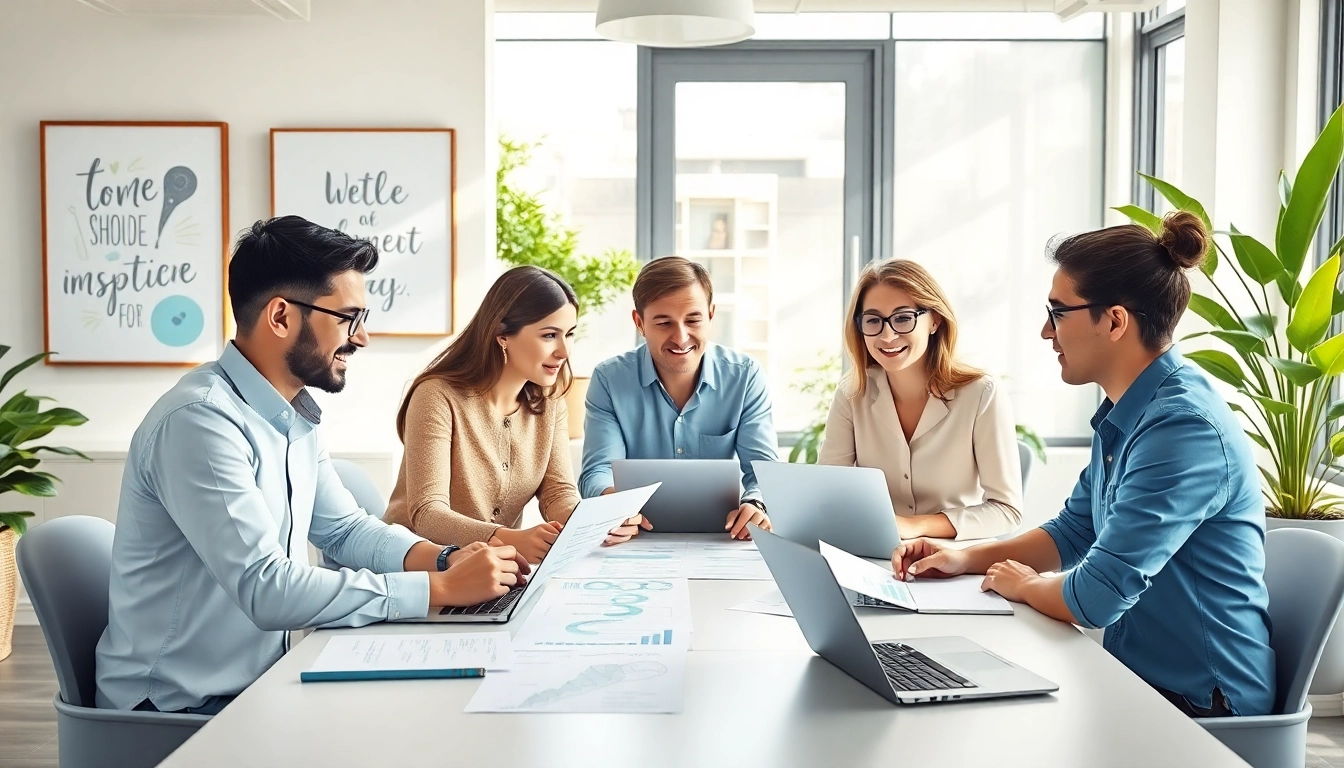 Good Wolf Marketing team collaborating in a bright, modern office environment.