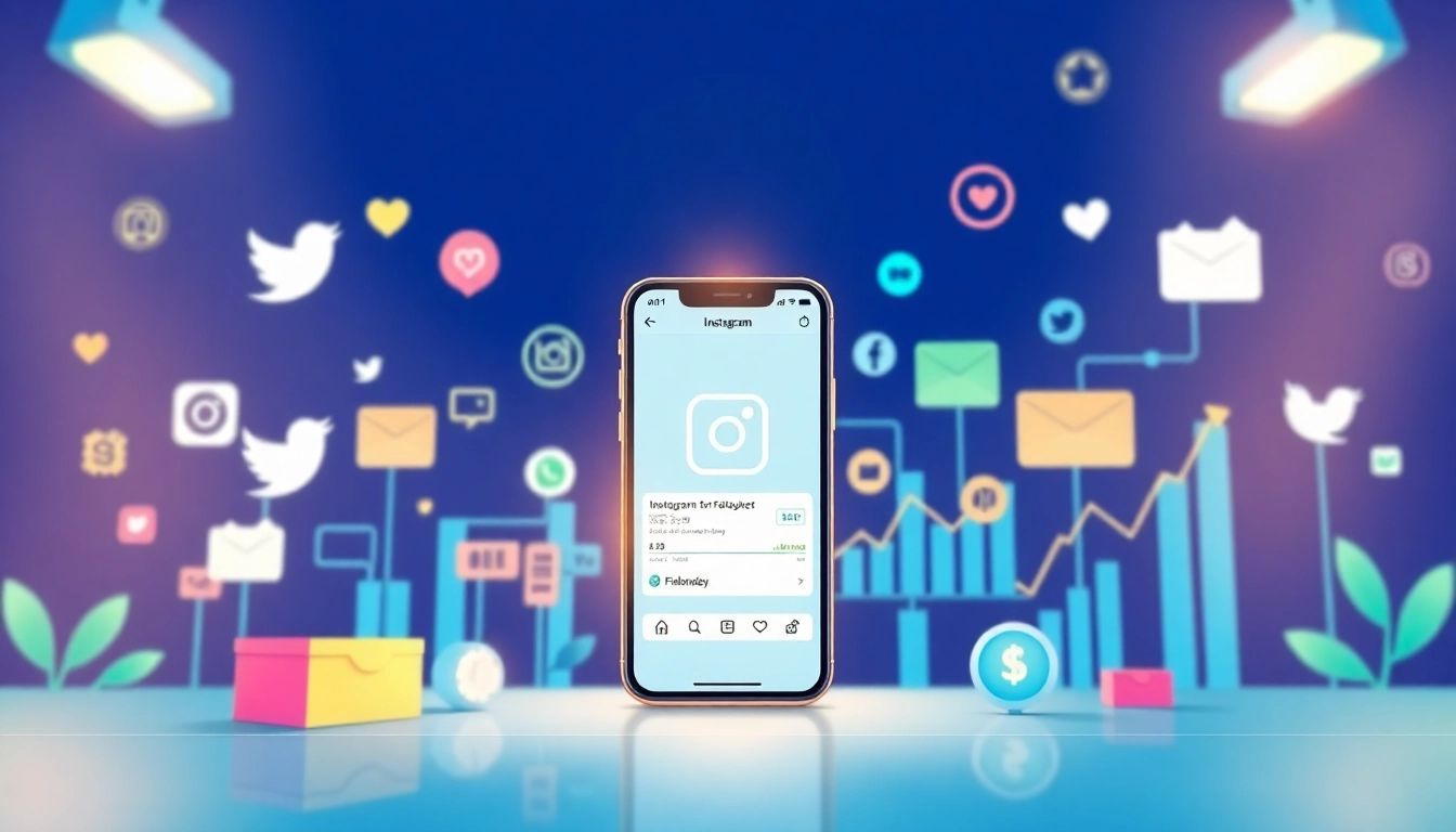 フォロワー 買うためのインスタグラムの成長を示すスマートフォン