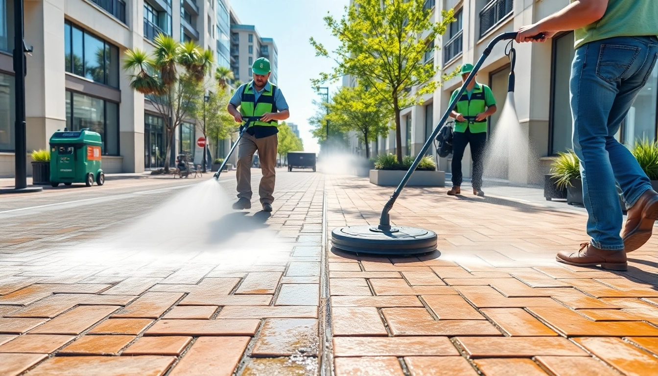 High-pressure cleaning of pavers by SureClean, showcasing the effectiveness of visokotlačno čiščenje tlakovcev.