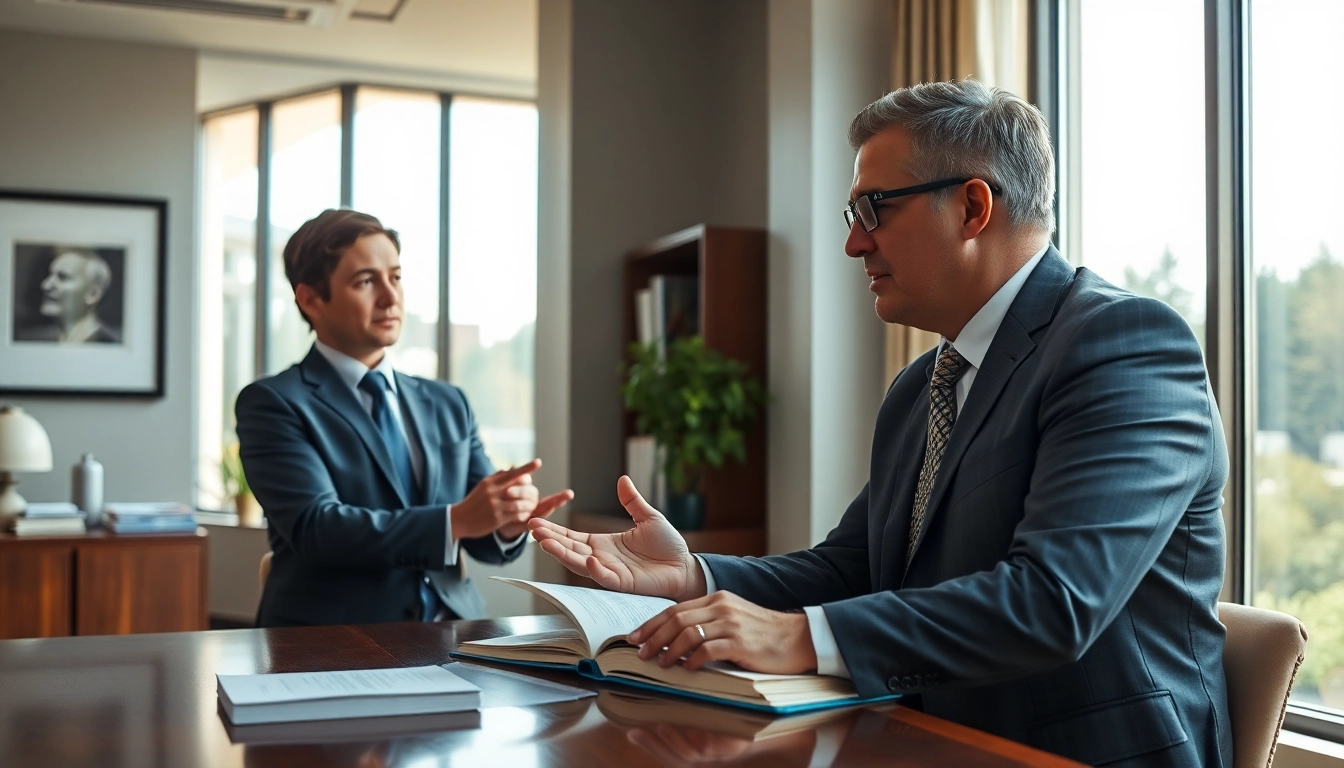 Consultation with a Modesto Accident Lawyer in a bright office setting.