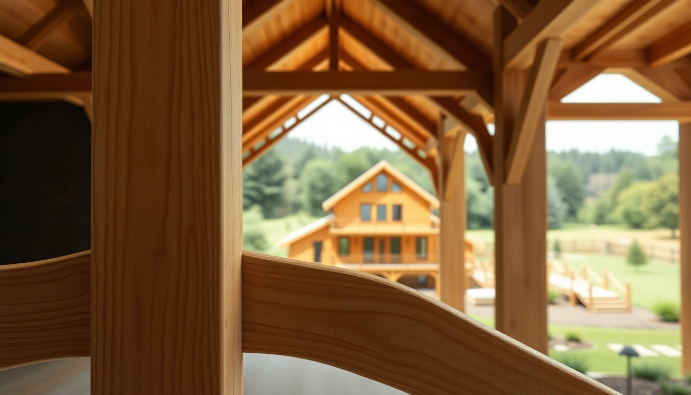 Explore timber frame solutions showcasing intricate craftsmanship in a modern architectural setting.