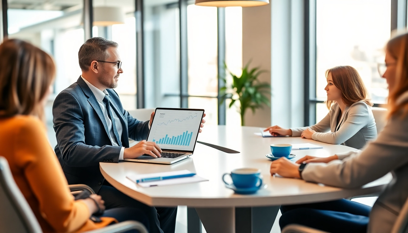 www.cambioml.com shows a finance advisor guiding clients through financial strategies in a modern office.