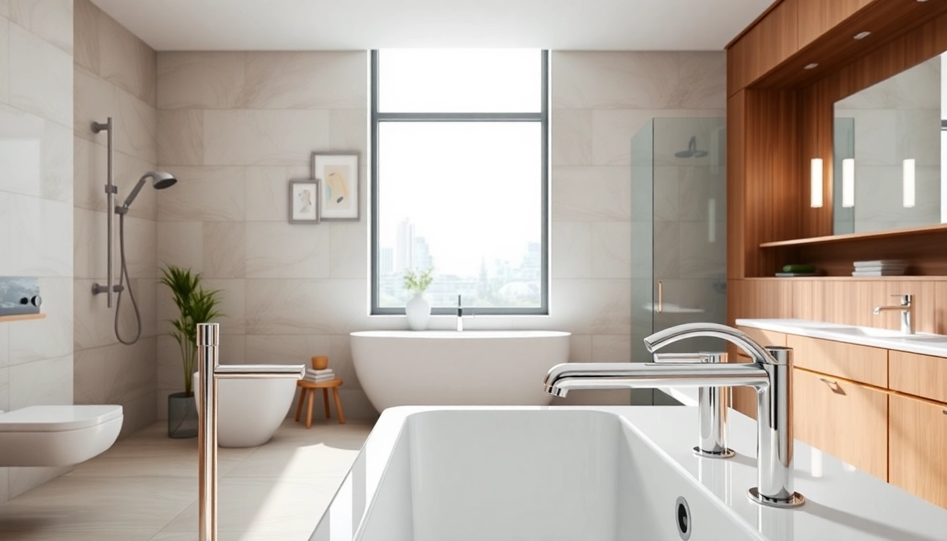 Besonders modernes Badezimmer mit Produkten von sonni sanitär GmbH, das Eleganz und Stil ausstrahlt.