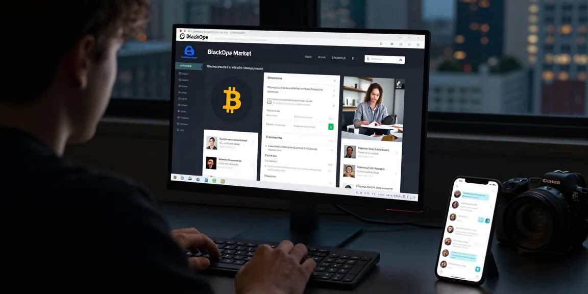 BlackOps Market Link showcasing user monitoring vendor curation process with Bitcoin and Monero integration