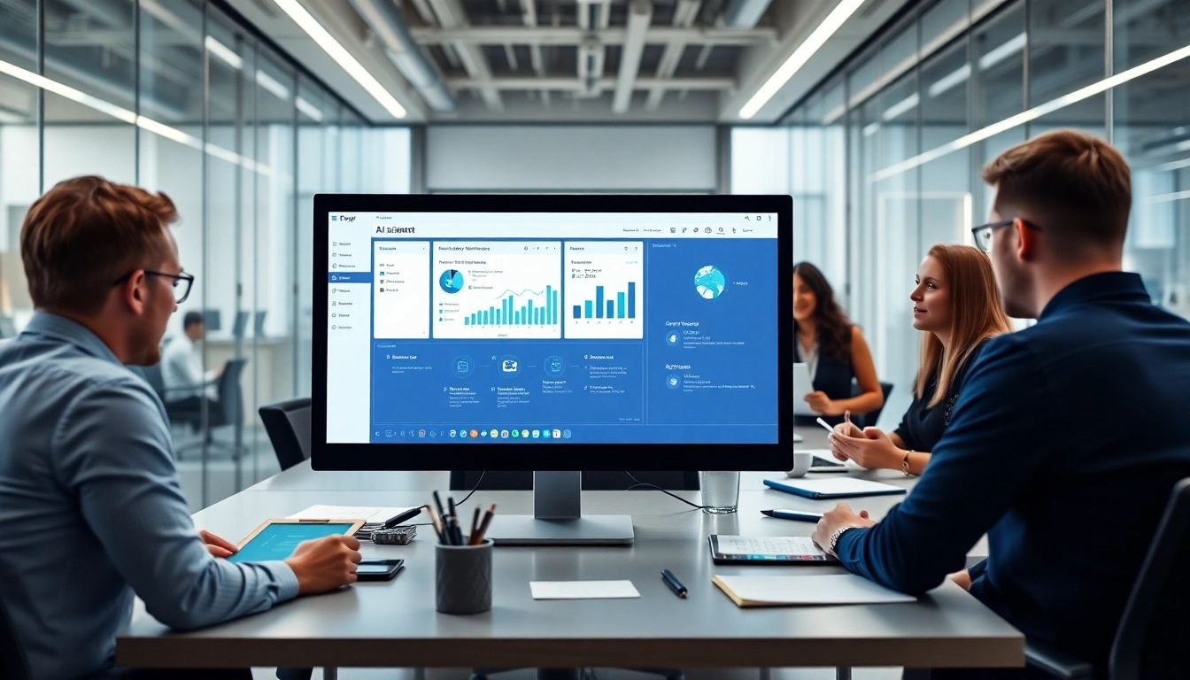 Engaging enterprise ai assistant displayed in a modern digital workspace, enhancing productivity.