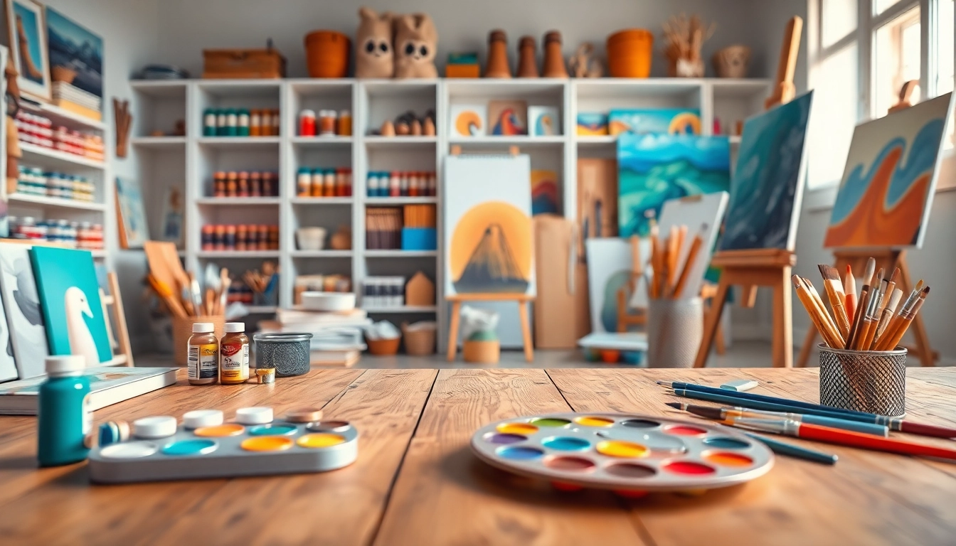 Explore vibrant acrylic art tools at https://acrylicpedia.com in a bright studio workspace.