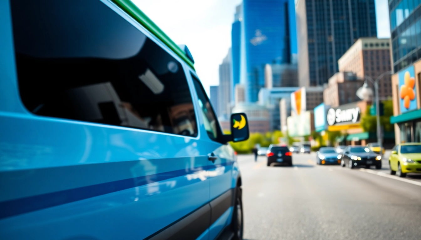 Professional vehicle offering roadside assistance Nashville TN in a lively urban environment.