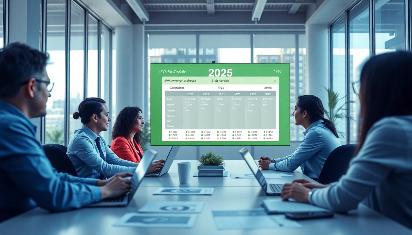 Detran GO interface displaying the 2026 IPVA payment schedule in a professional setting