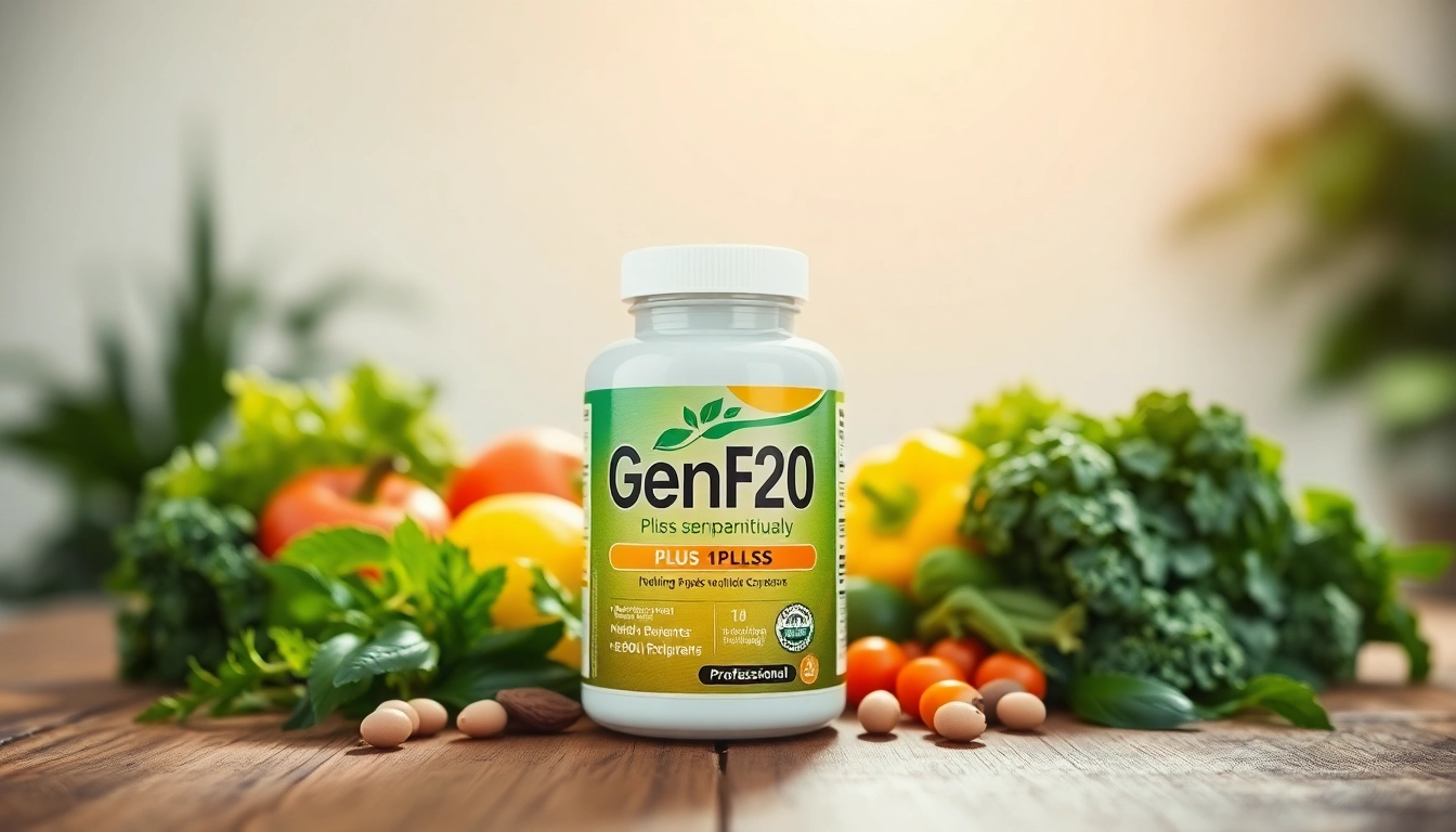 Display GenF20 Plus supplement with natural ingredients, promoting health benefits on https://www.genf20plus.info.