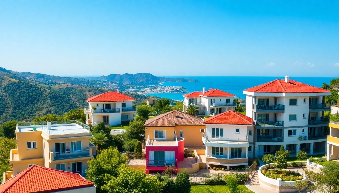 Showcase of real estate in alanya featuring diverse properties for sale amid stunning coastal views.