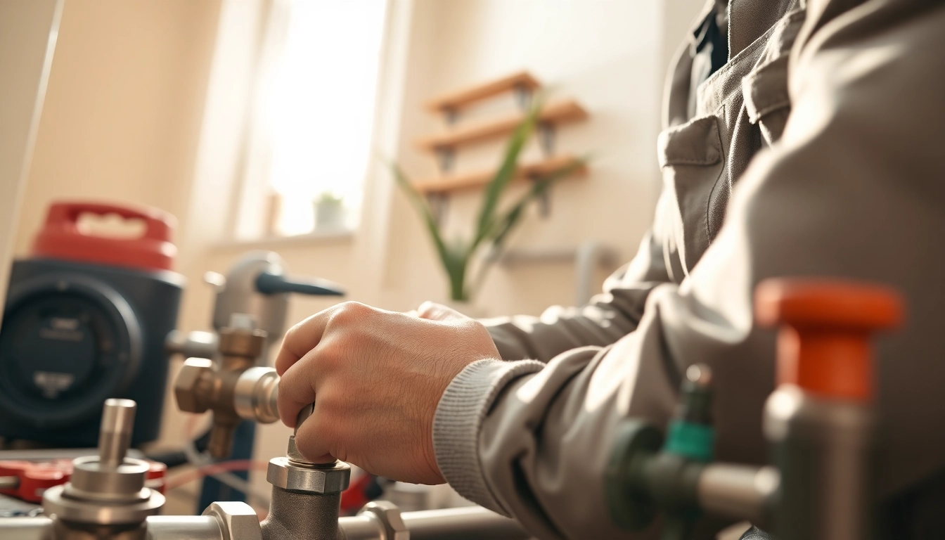 Engaging visual of whole house repiping services Clearwater FL with a skilled plumber at work.