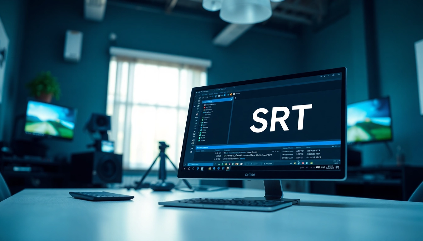 Creating accurate subtitles with the SRT Generator in a modern workspace.