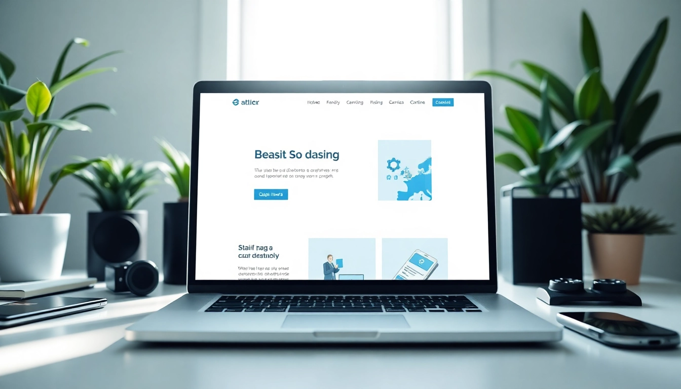 This website depicted on a laptop showcases an elegant and modern design.
