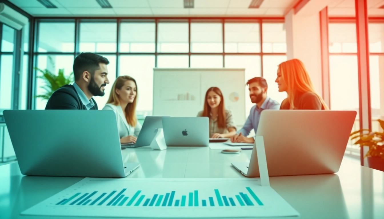 Digital marketing team discussing strategies at a Florida Marketing Agency.