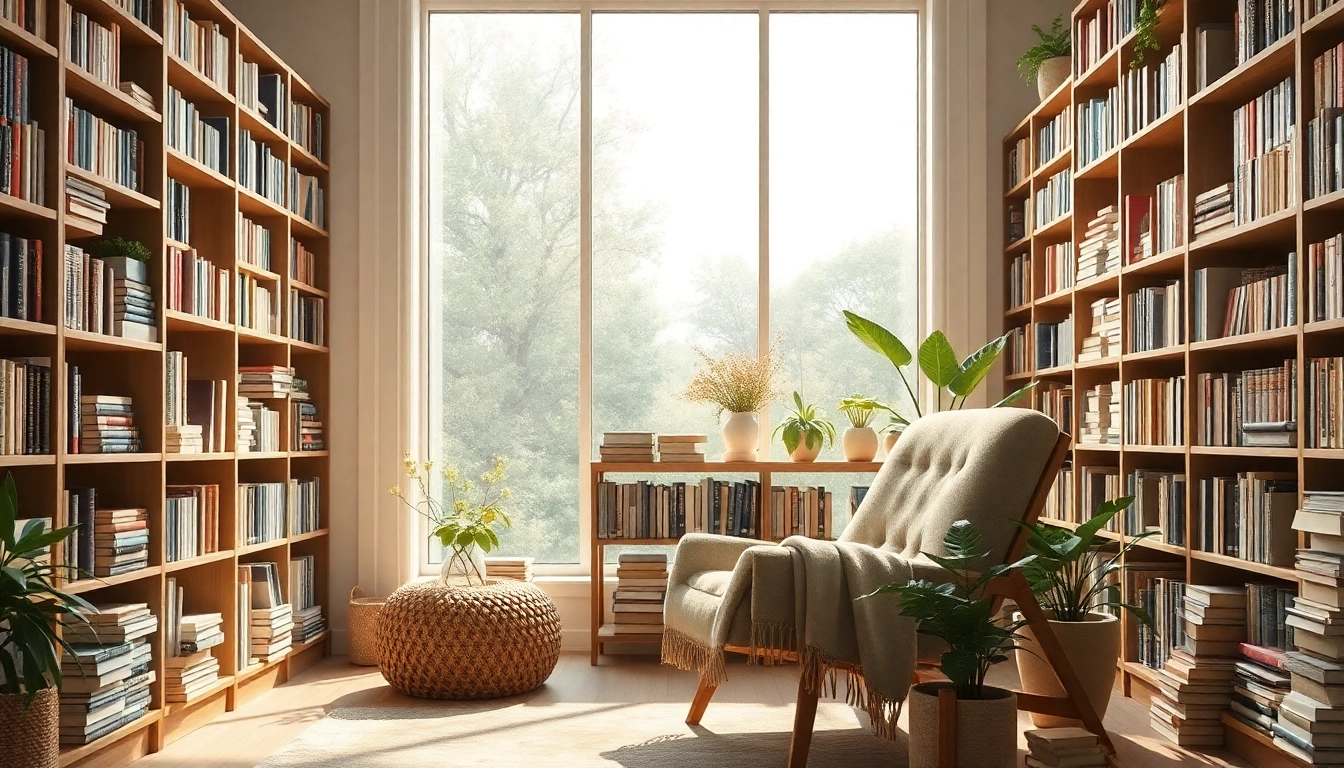 Engaging Booklab reading room showcasing books and a cozy chair.