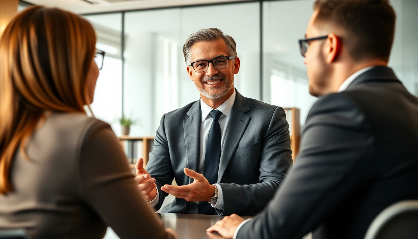 Consulting clients at https://www.inmotionlaw.com, showcasing a professional lawyer in a modern office setting.