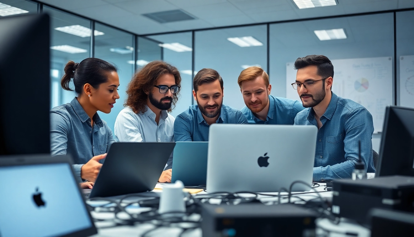 Providing managed IT services near me with a collaborative team in a professional office.